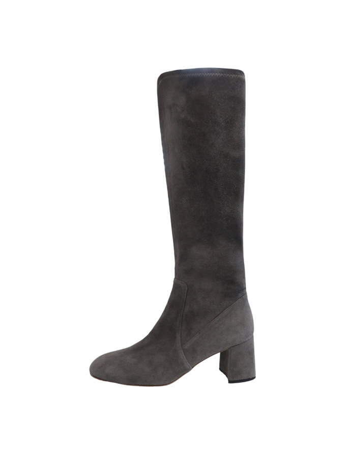 Spandex Suede Long Boots_Charcoal Gray