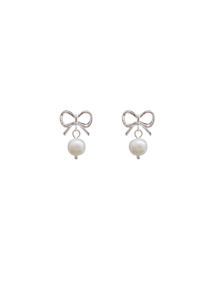[Select] Pearl ribbon earring