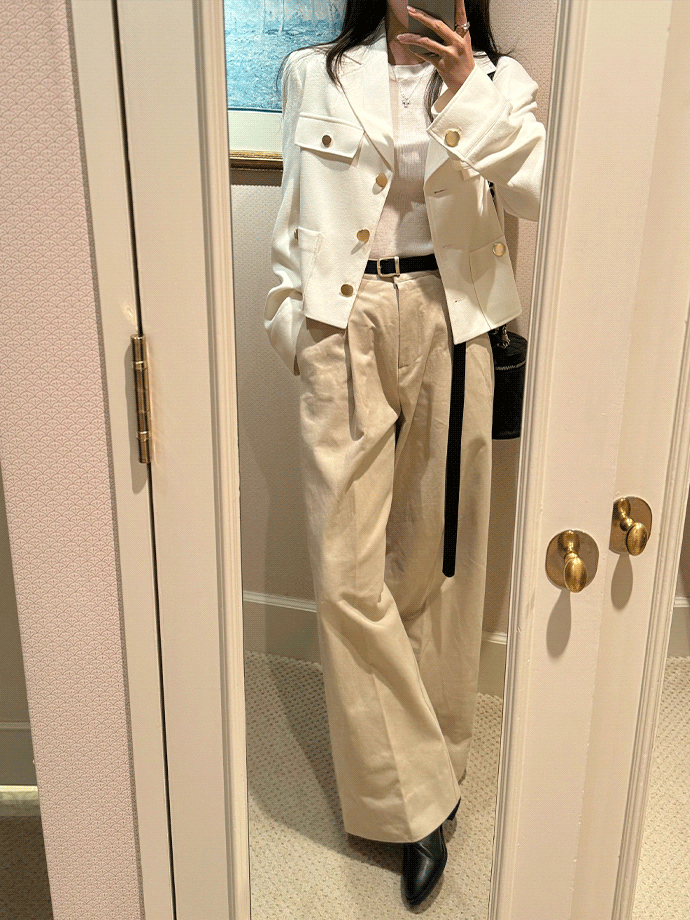 [Select] Belted Cotton Pants