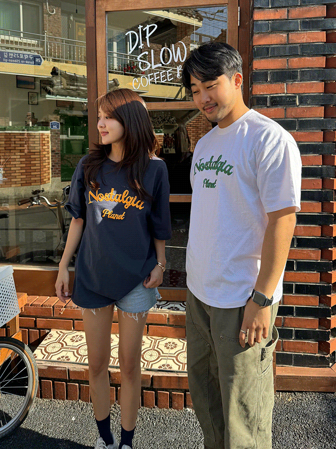 [Select] Oversize embroidered lettering T-shirt